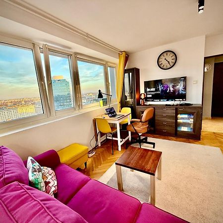 Super Apartment Yellow 2X Metro Fast Wifi 1 Gbs Netflix Panorama Miasta 바르샤바 외부 사진