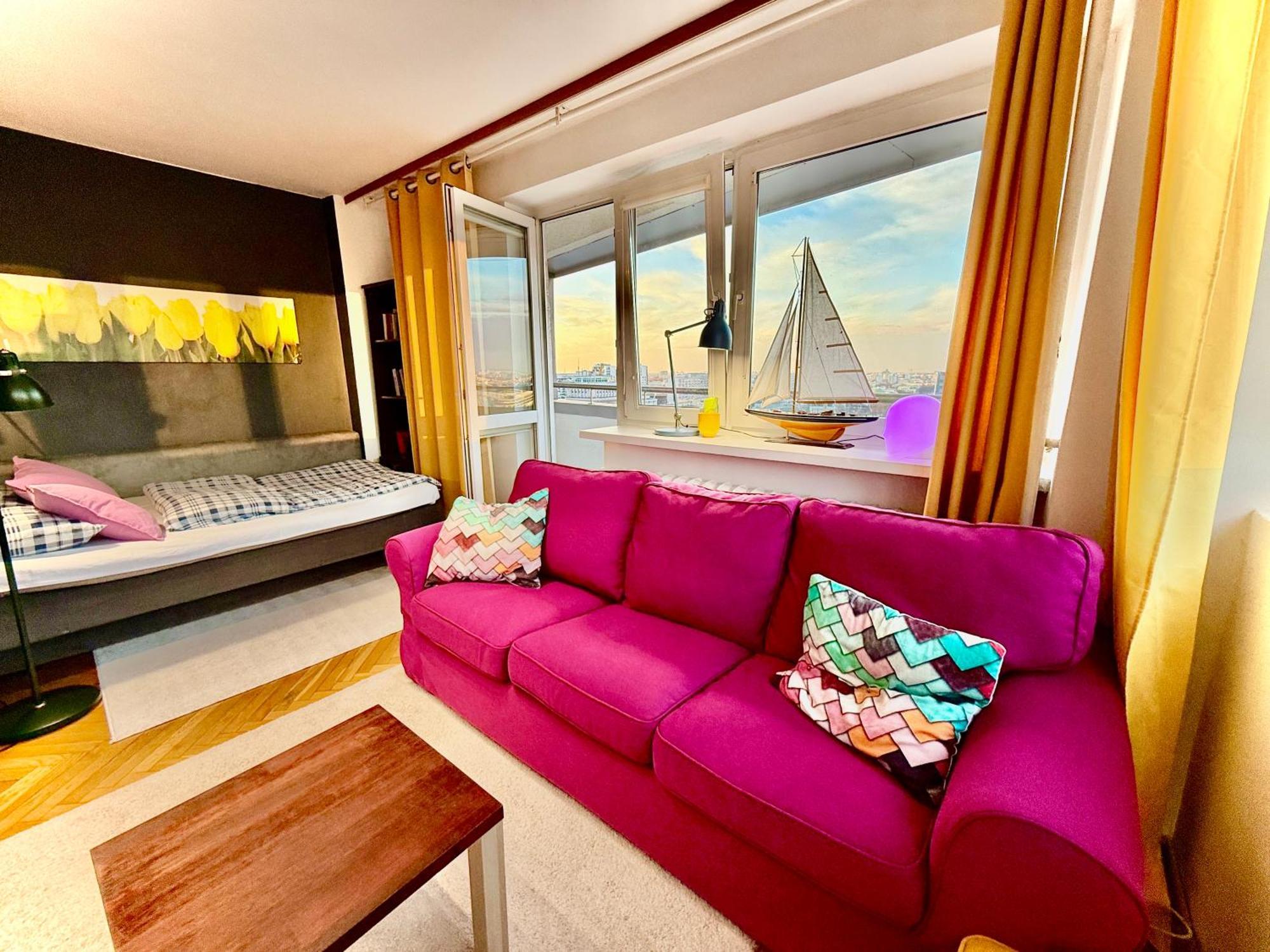 Super Apartment Yellow 2X Metro Fast Wifi 1 Gbs Netflix Panorama Miasta 바르샤바 외부 사진