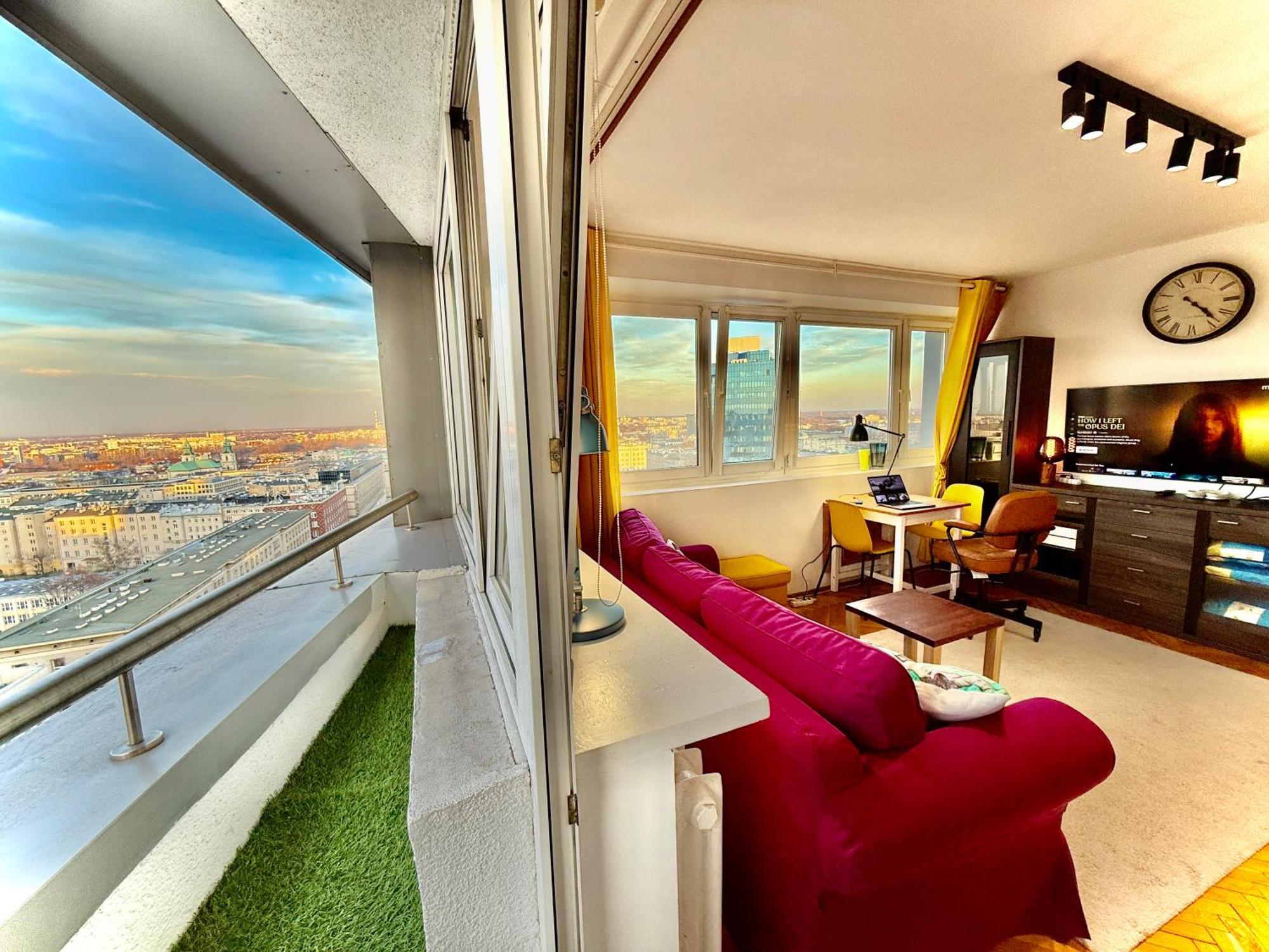 Super Apartment Yellow 2X Metro Fast Wifi 1 Gbs Netflix Panorama Miasta 바르샤바 외부 사진