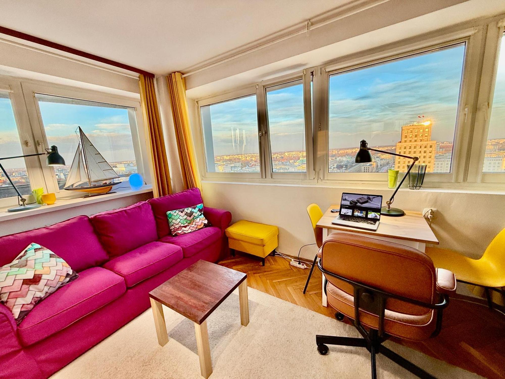 Super Apartment Yellow 2X Metro Fast Wifi 1 Gbs Netflix Panorama Miasta 바르샤바 외부 사진