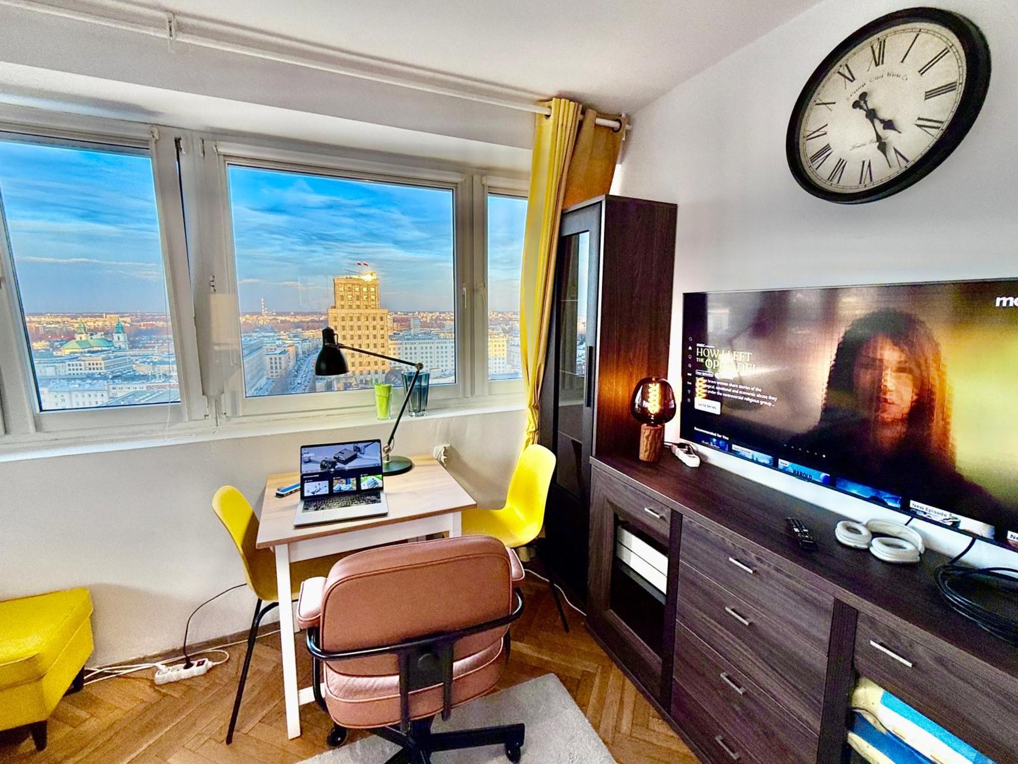 Super Apartment Yellow 2X Metro Fast Wifi 1 Gbs Netflix Panorama Miasta 바르샤바 외부 사진