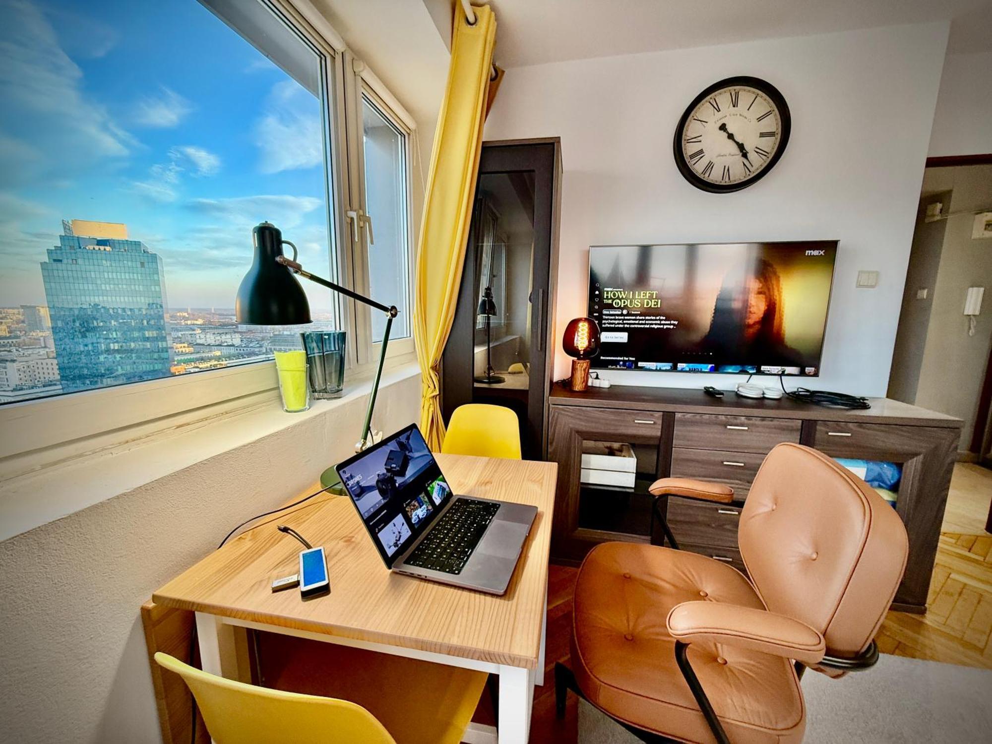 Super Apartment Yellow 2X Metro Fast Wifi 1 Gbs Netflix Panorama Miasta 바르샤바 외부 사진